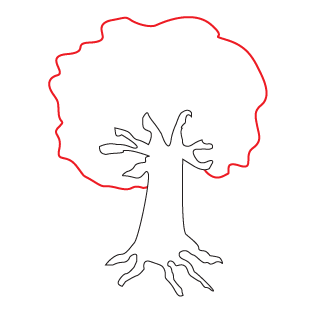 How to draw a Fall Tree step 3